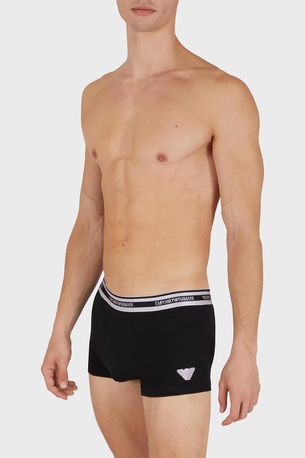 Detalle de Emporio Armani Boxer Uomo Stretch Cotton Shiny Logoband – Nero, Taglia M