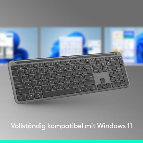 Detalle de Logitech MK950 Signature Slim: Kabelloses Tastatur‑Maus-Set für Privat- und Arbeitsalltag