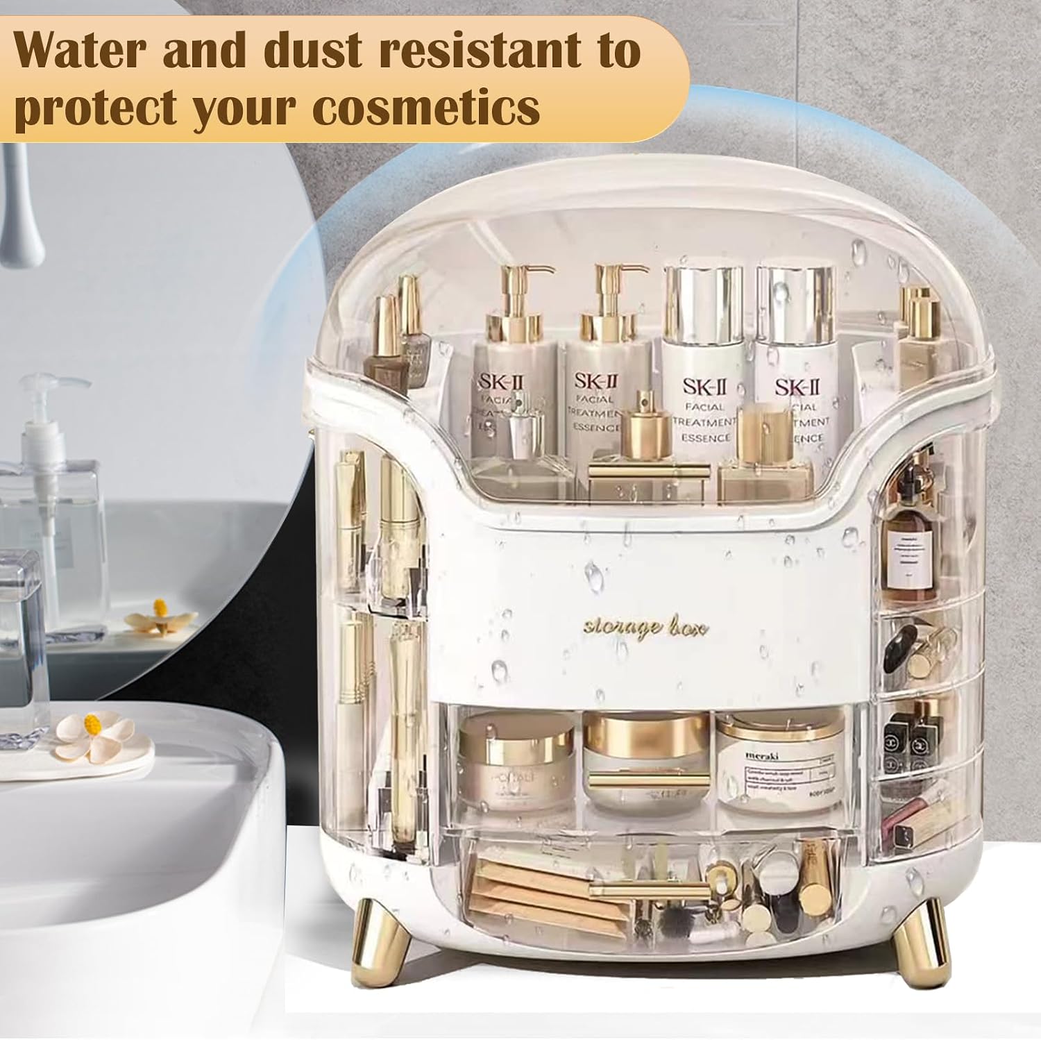 Detalle 2 de LZDMY Makeup Storage Organiser 1-drawer cosmetics organiser