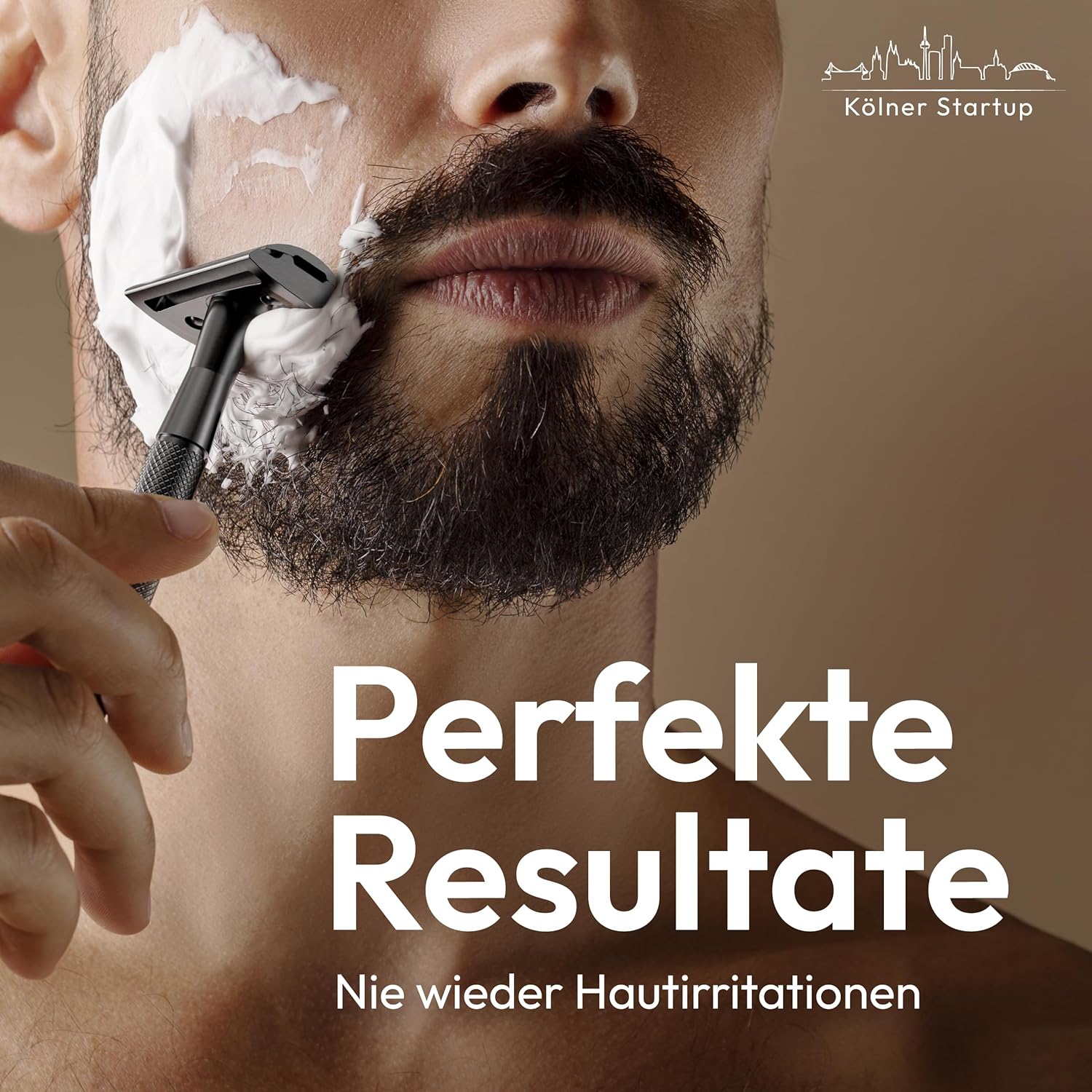 Detalle de ANYMALE Rasierhobel Herren (Black Edition) inkl. 5 Klingen, Ständer & Zero Waste - Nassrasur aus Metall