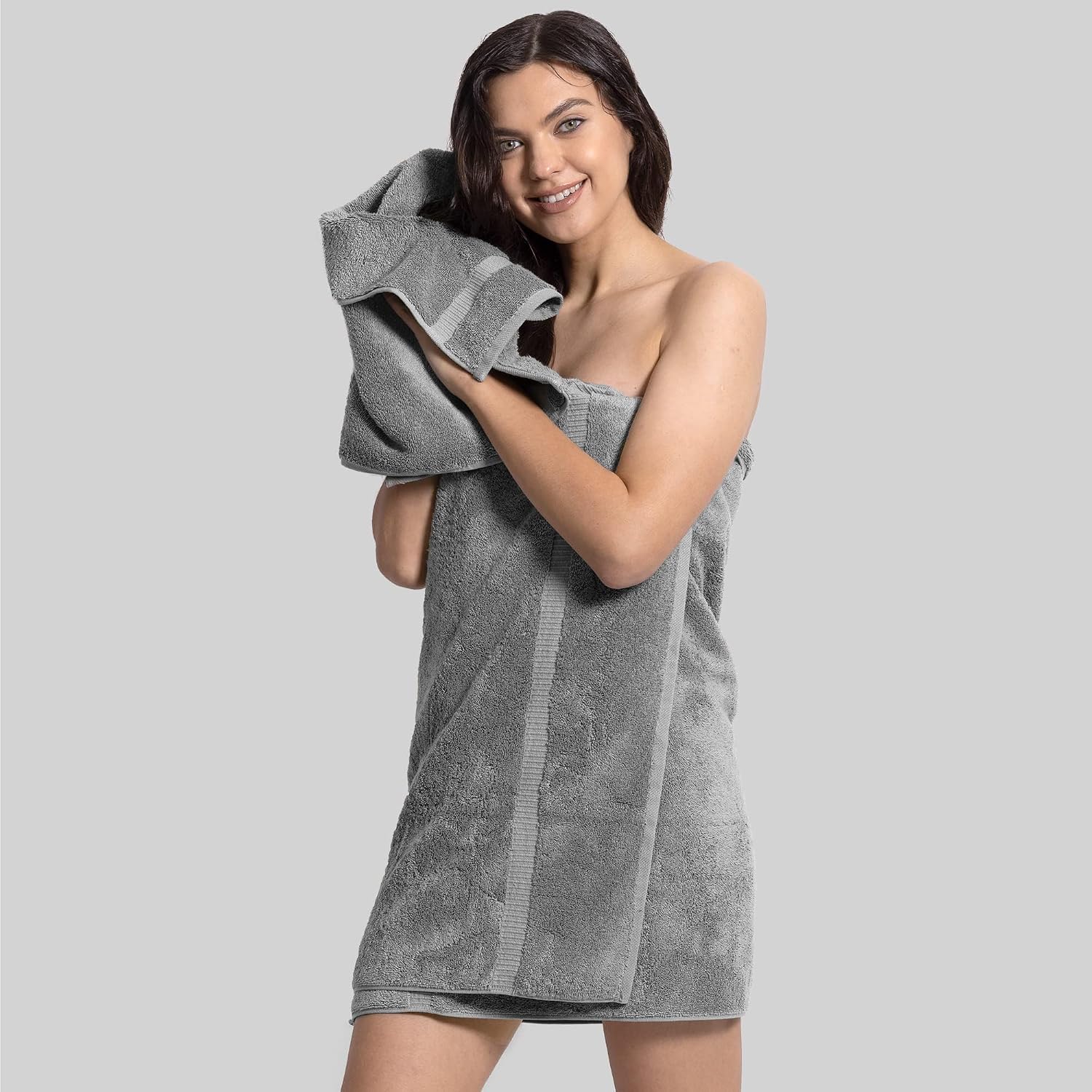 Detalle 2 de Chakir Turkish Linens 27x54 Towels Gray