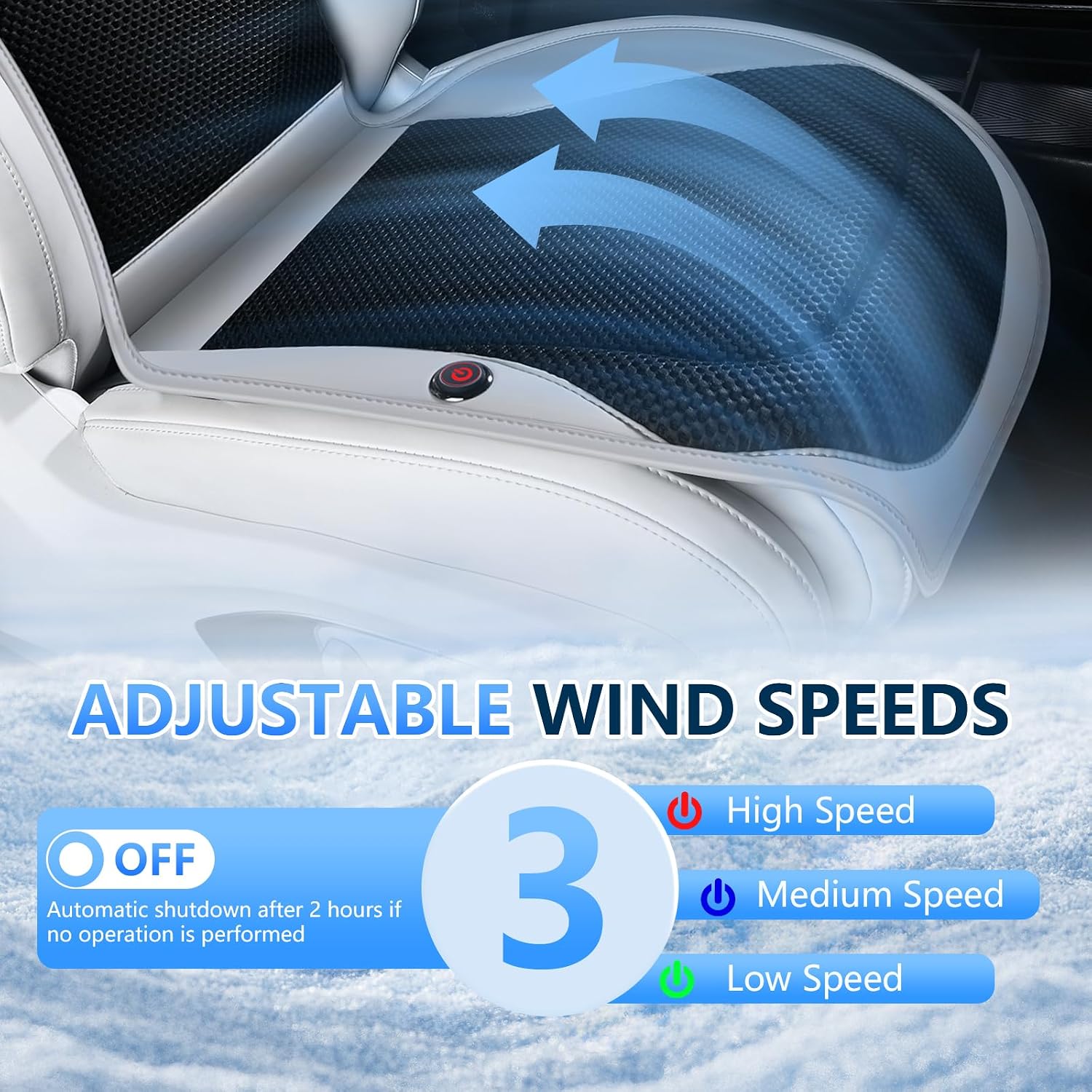 Thumbnail 3 de Upgraded Cooling Car Seat Cover Front Seat with Blowing & Suction – 12V-24V, 8 Turbo Fans, 3-Speed, Universal Fit