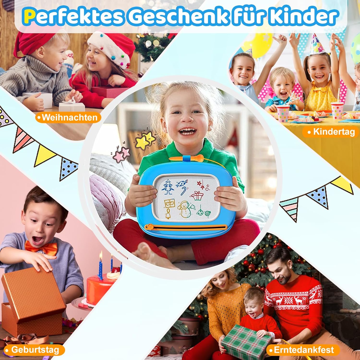 Thumbnail 6 de Kikidex magnetische Zaubertafel für Kleinkinder (1–3 Jahre) – Magic Painting Board im Baby-Blau
