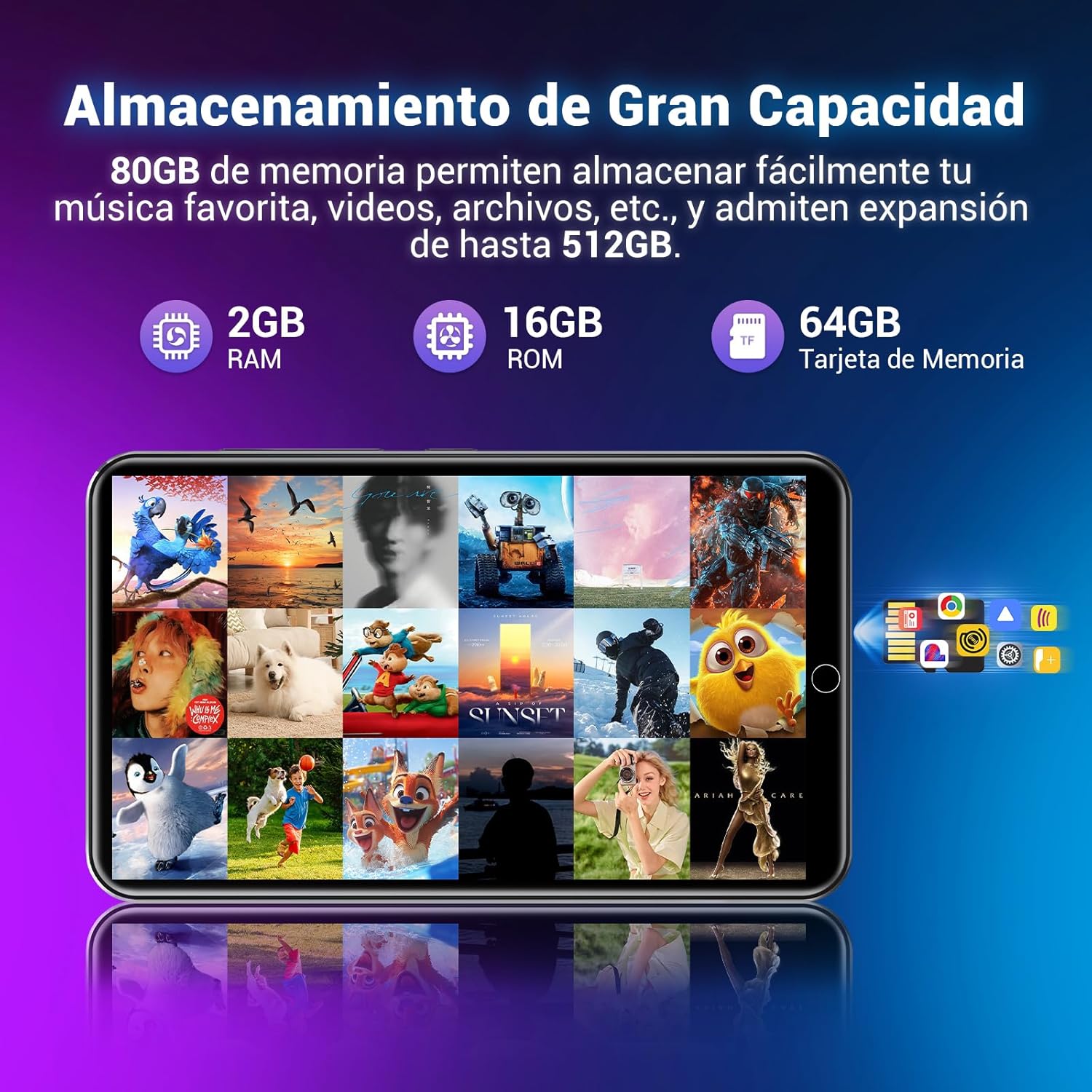 Thumbnail 3 de Reproductor MP3 M8 80GB con Bluetooth y WiFi