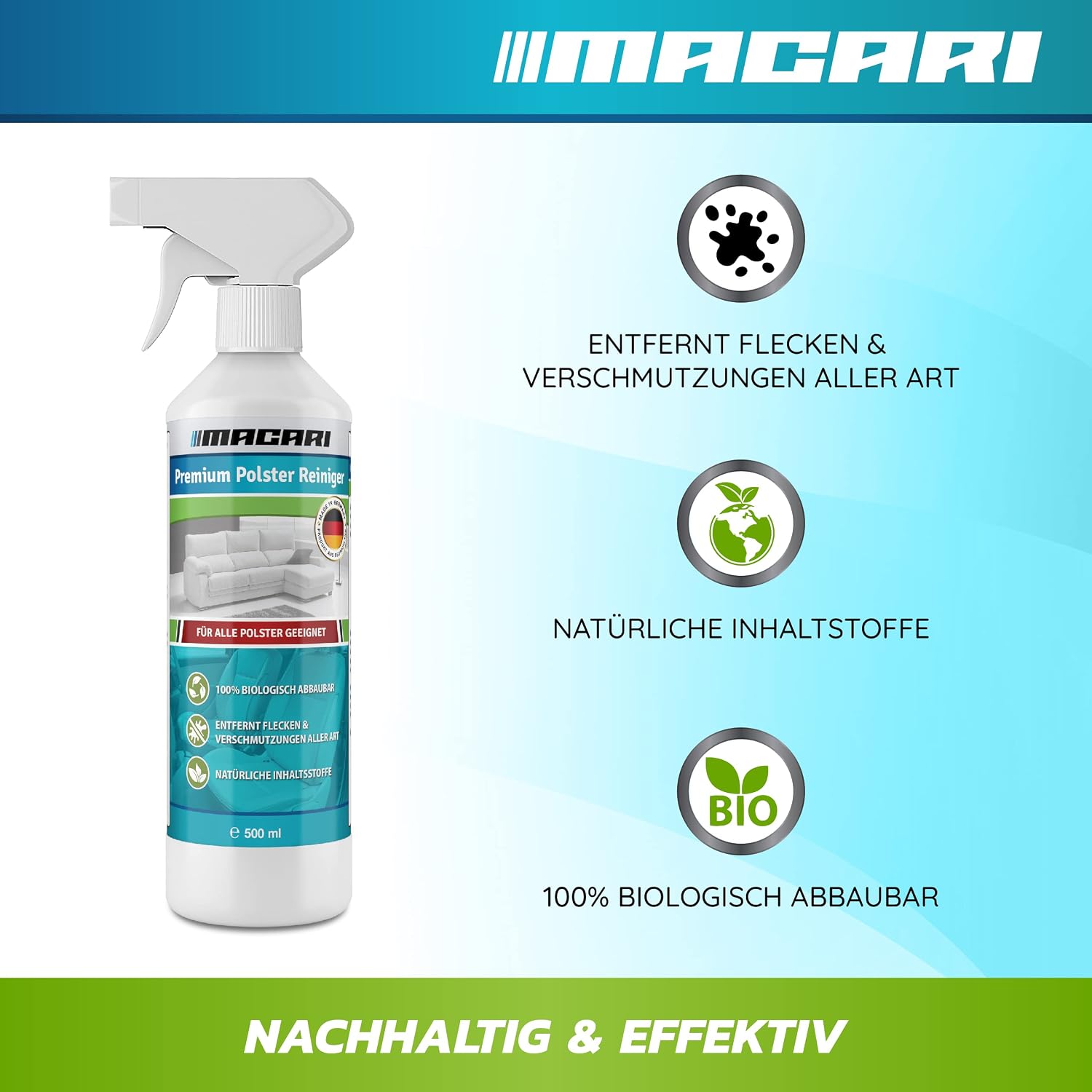 Detalle 2 de Macari 500 ml Polsterreiniger 🧽