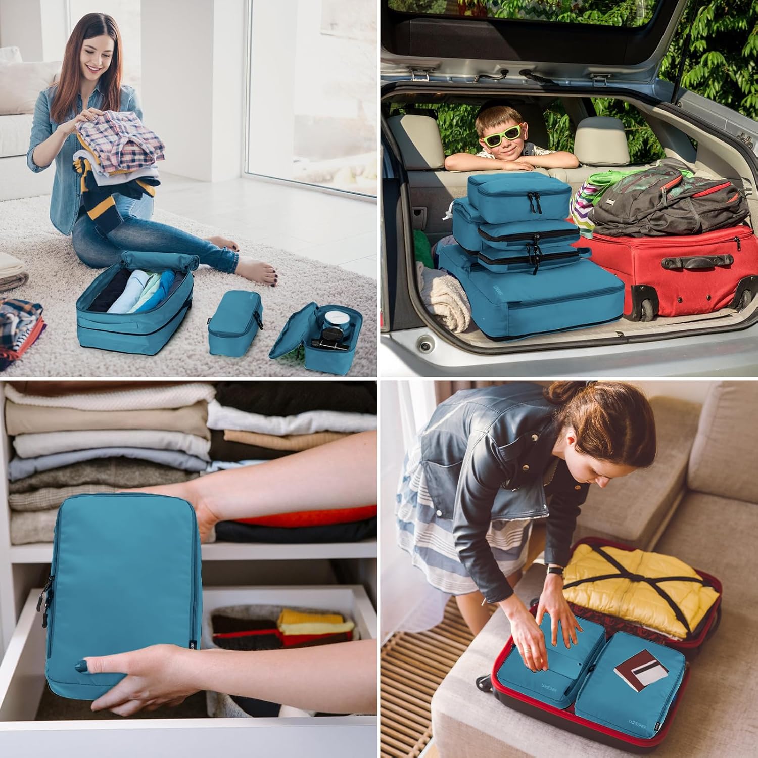 Thumbnail 6 de Lumesner Compression Packing Cubes 8‑Piece Set – Travel Essentials for Carry‑on