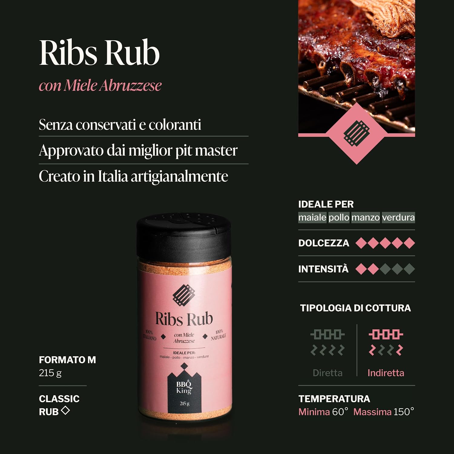 Detalle de BBQ KING – Multi Pack Pitmaster Rub: 4 miscele 100% Made in Italy per barbecue impareggiabile