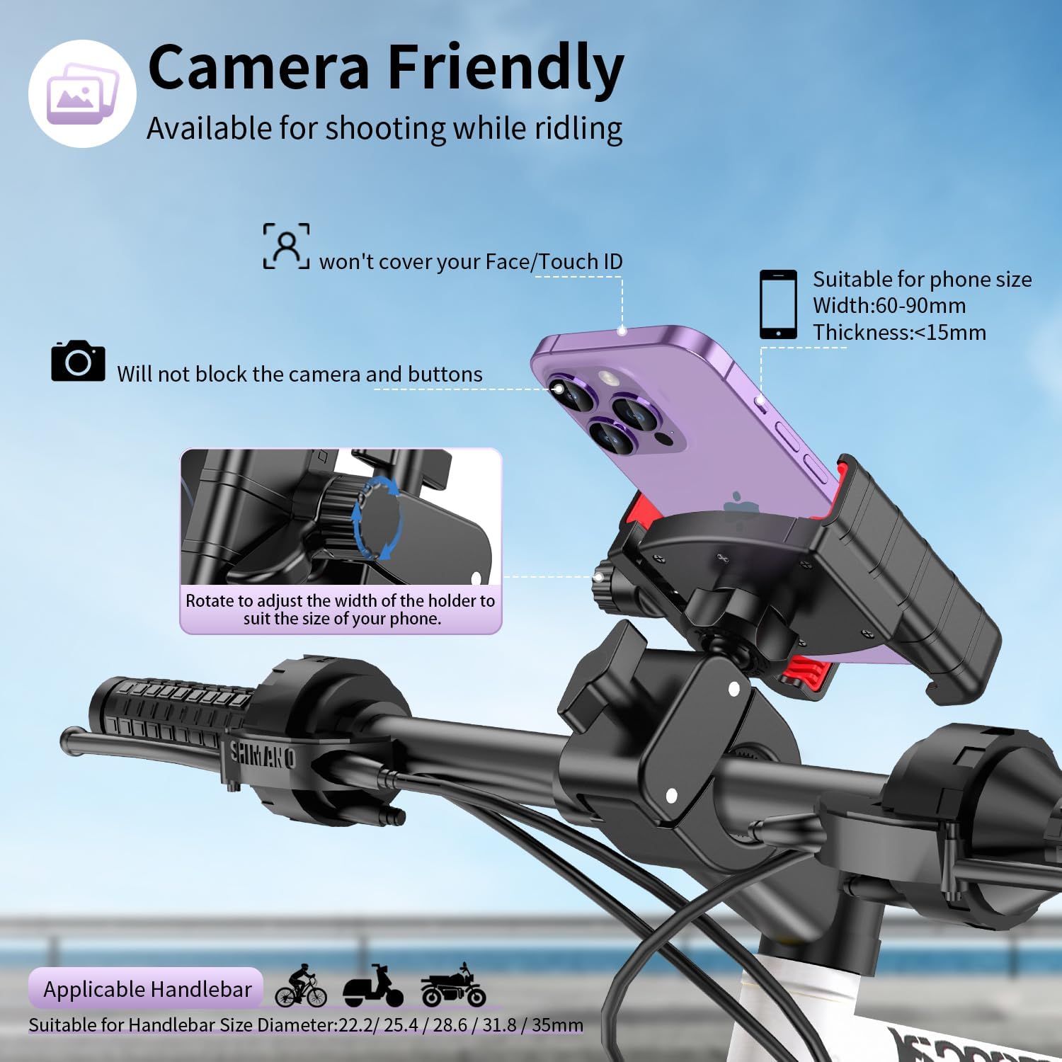Detalle 2 de Bike Phone Mount Holder for Motorcycles and Scooters