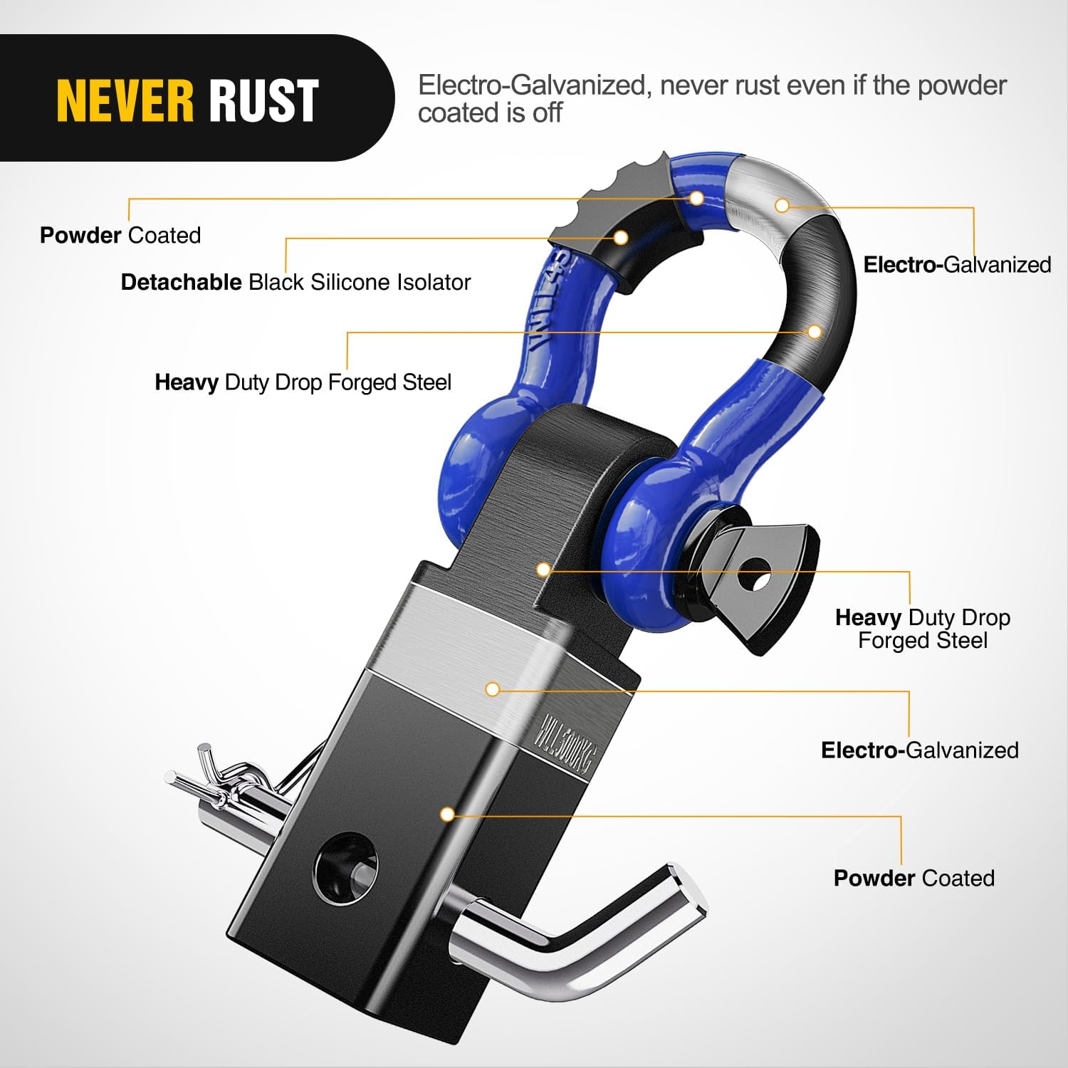 Detalle de Nilight Shackle Hitch Receiver 2-Inch