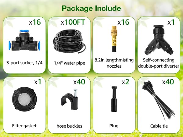 Thumbnail 6 de Bluepro BP-DRIP-004 Drip Irrigation Kit, 100FT Tubing, 16 Adjustable 360° Nozzles