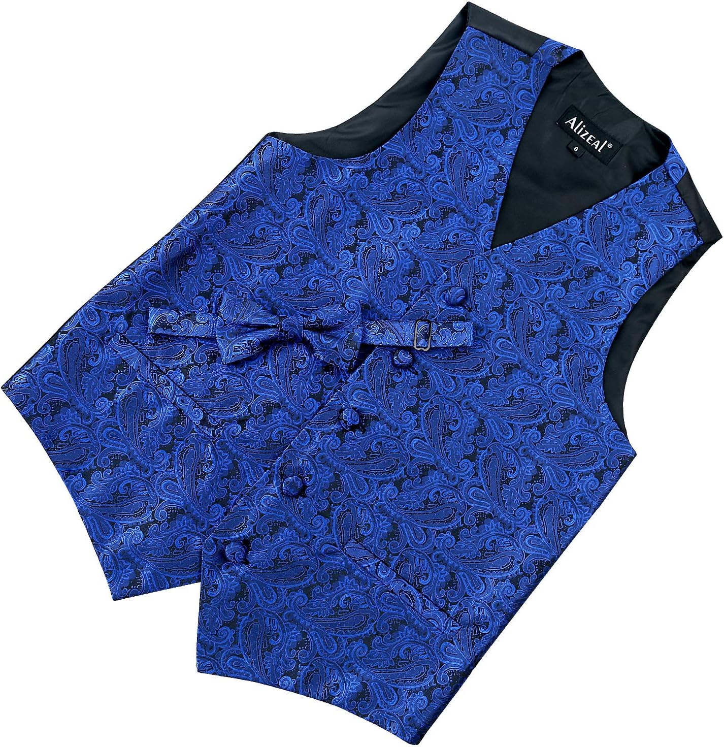 Thumbnail 2 de Alizeal Boys Classic Paisley Bow Tie and Suit Vest Set
