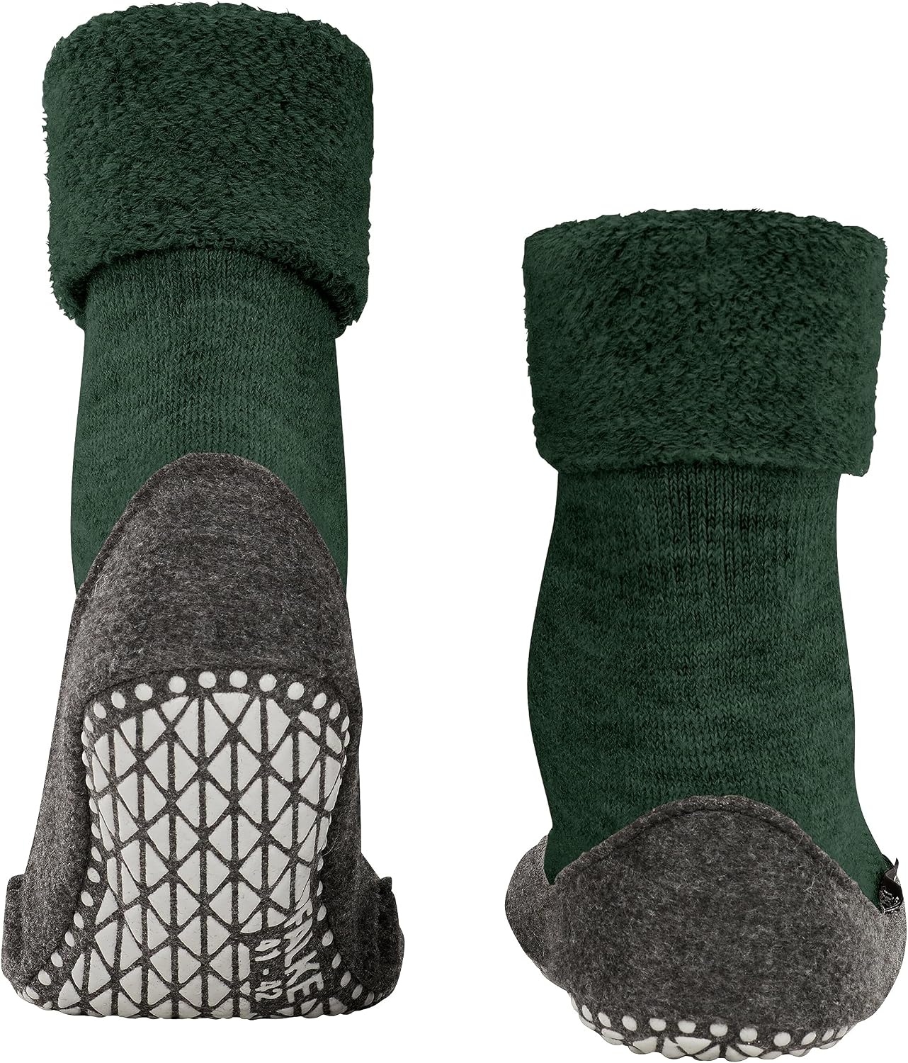 Detalle de FALKE Cosyshoe herrtofflor med merinoull, plyschfoder och halkskyddande filtsula