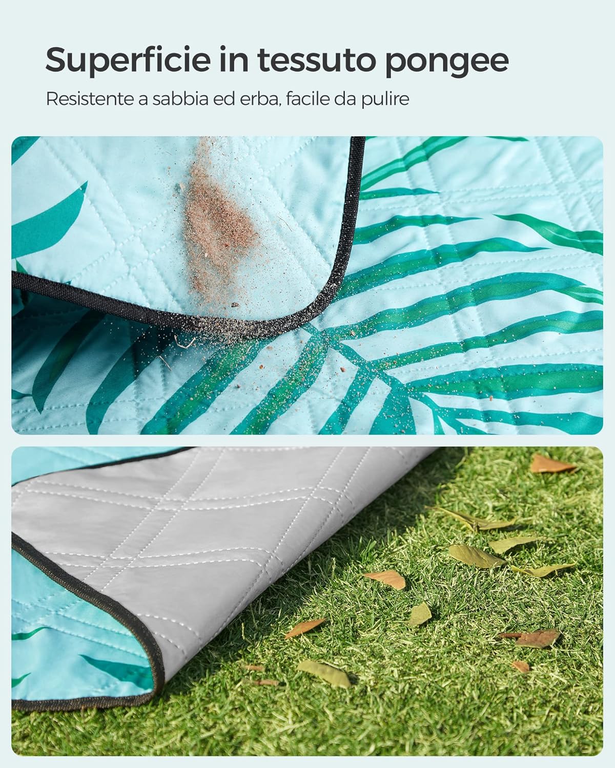 Detalle de SONGMICS Coperta Picnic 200x200 cm GCM087Q01: grande, impermeabile e leggera