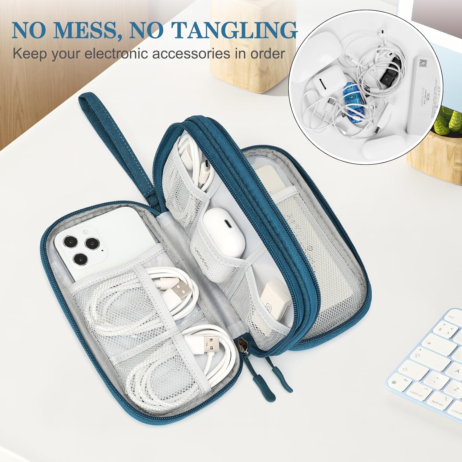Detalle 1 de FYY Electronics organiser bag, double-layer 19cm
