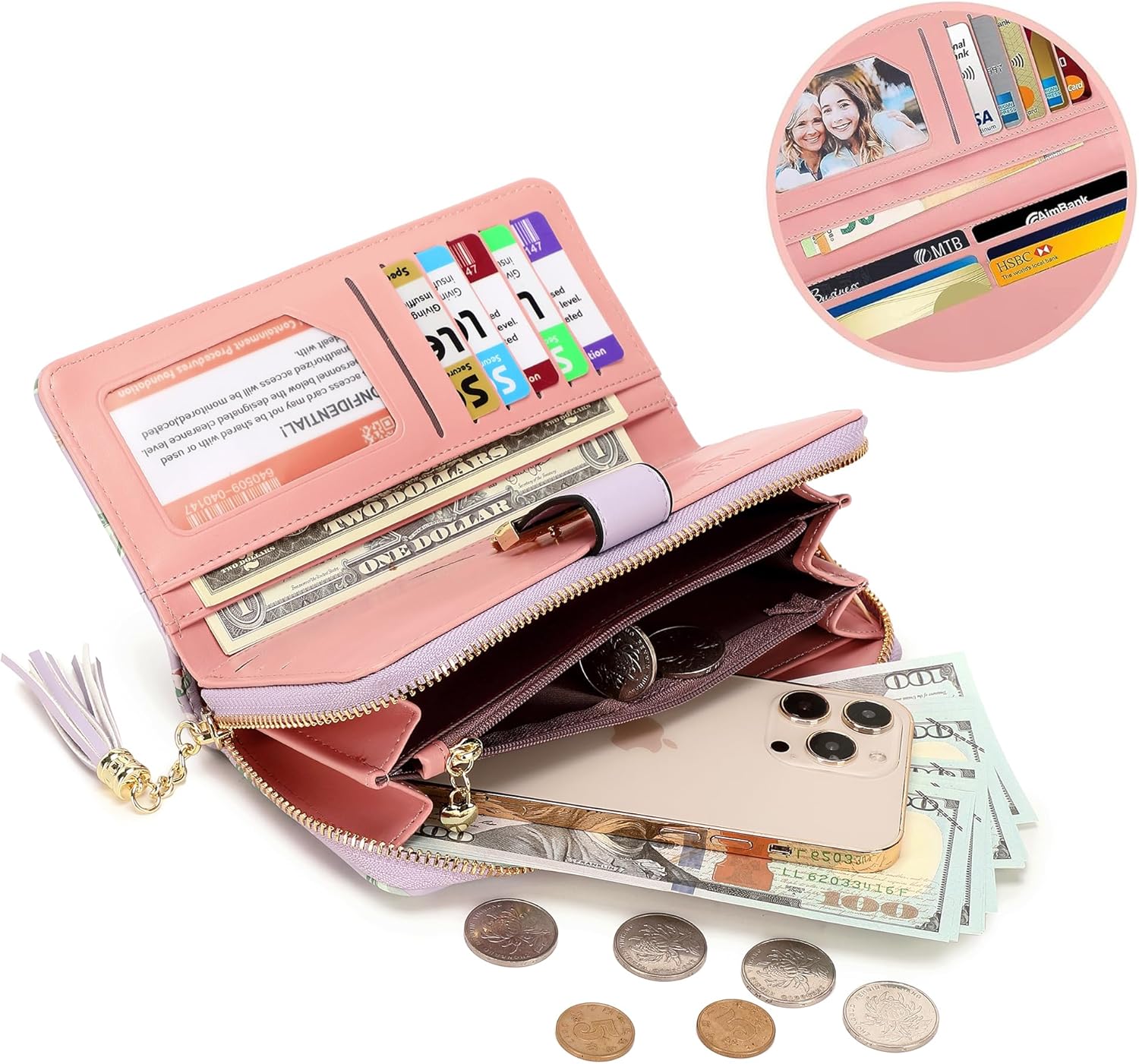 Thumbnail 1 de Pomelo Best RFID Women’s Wallet (Large Capacity) with 12 Card Slots & Phone-Fit Design
