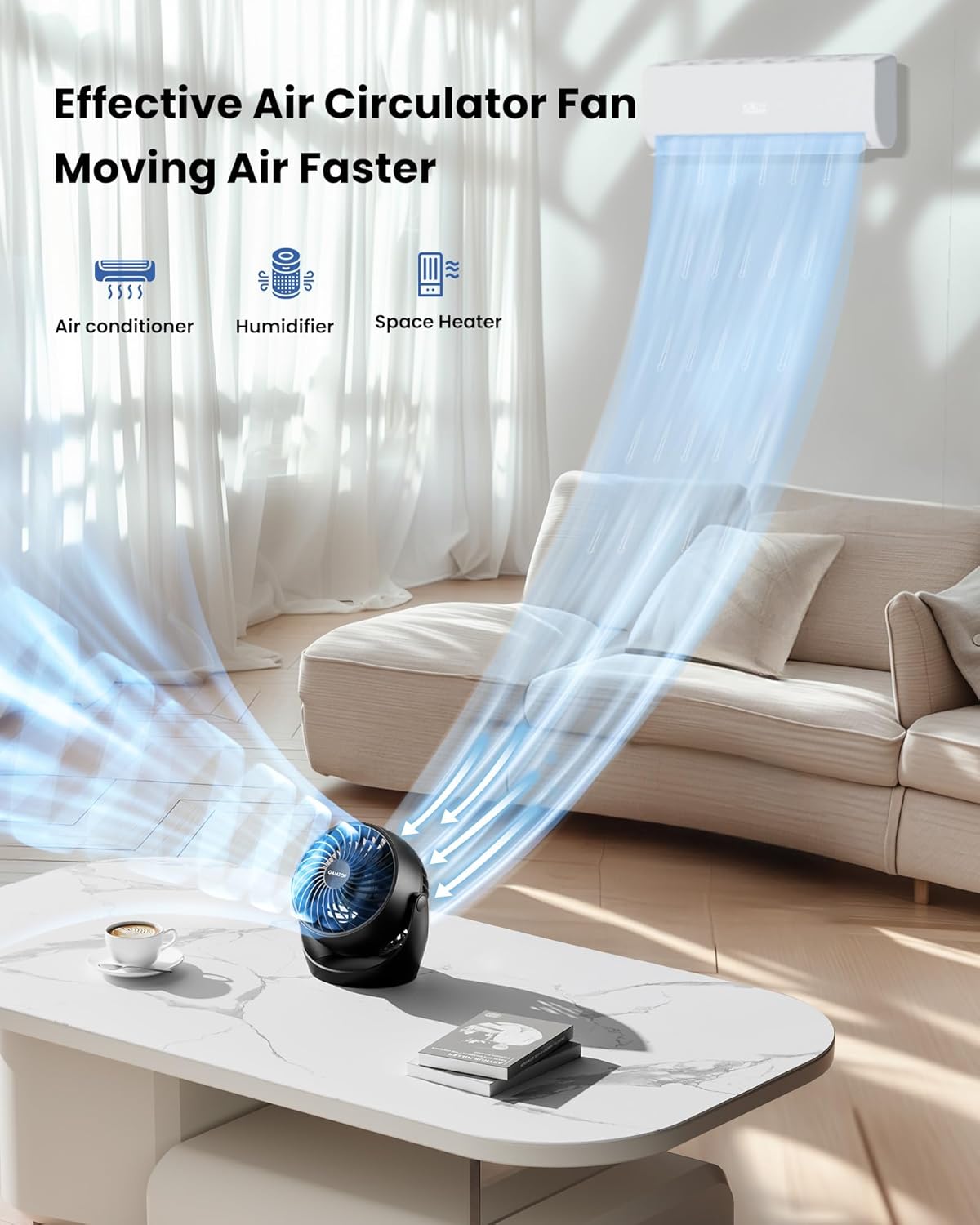 Thumbnail 1 de Gaiatop Desk Fan (5-Inch) Portable Electric Table Fan with 3 Speeds and 360° Adjustable Tilt