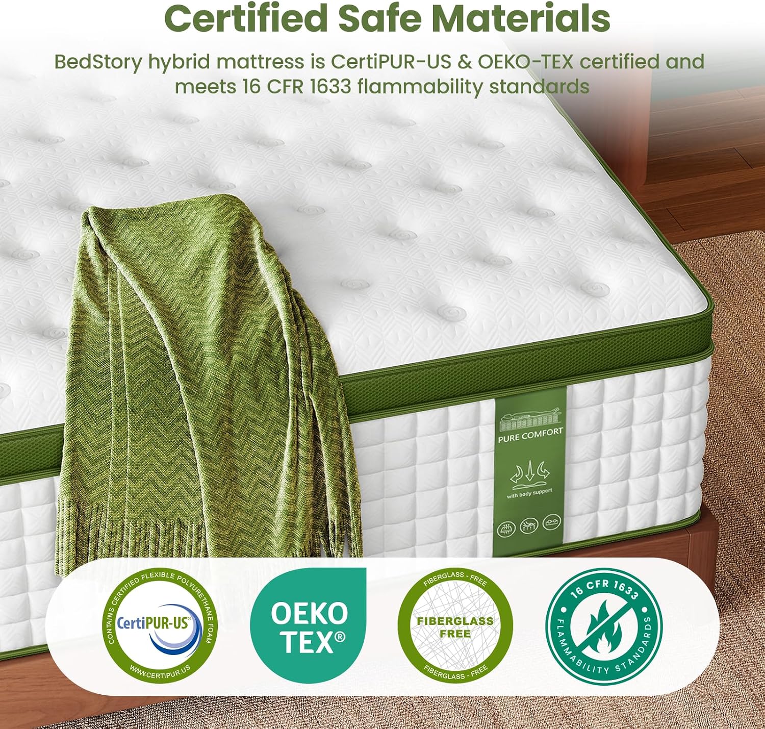 Detalle 2 de BedStory Hybrid Mattress 12-Inch