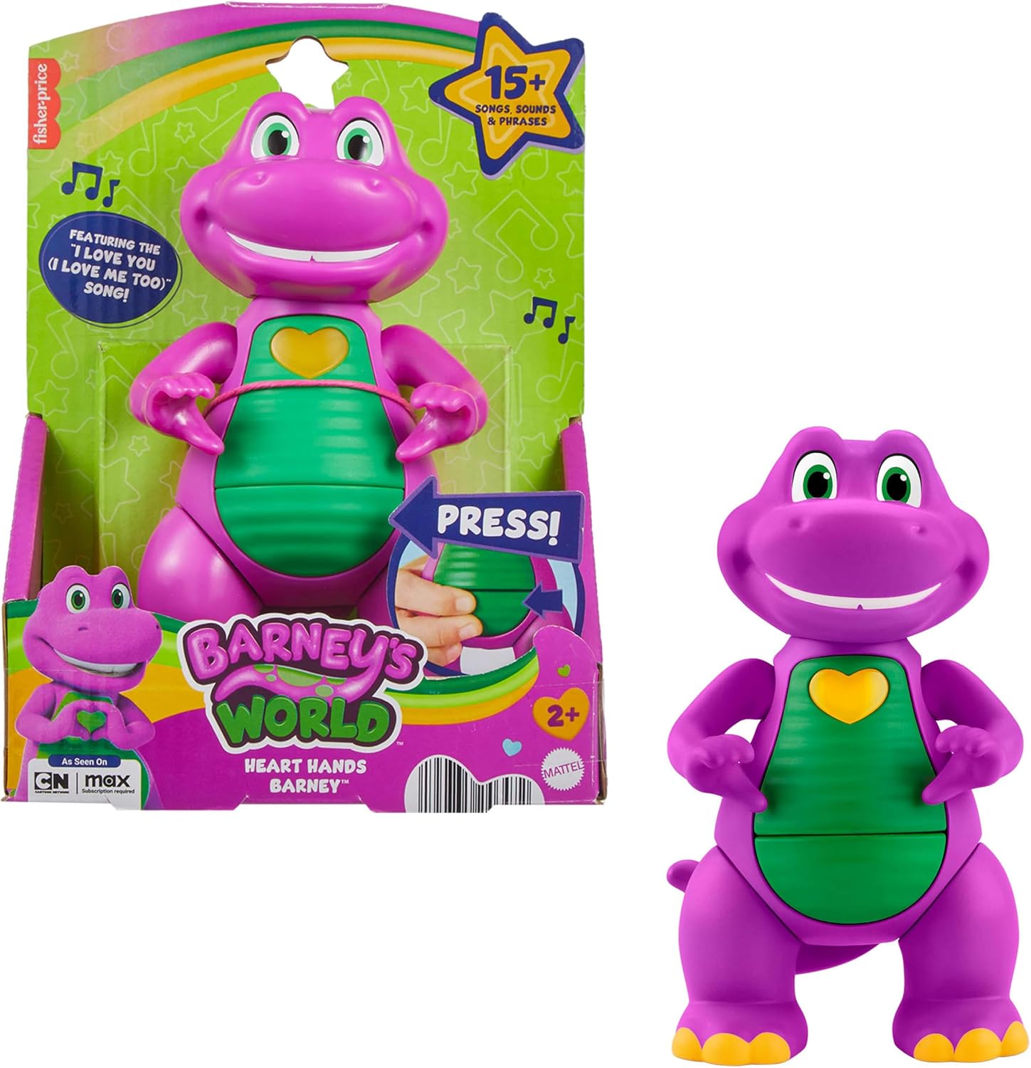 Detalle de Figurine musicale Barney Mains en cœur 14,5 cm