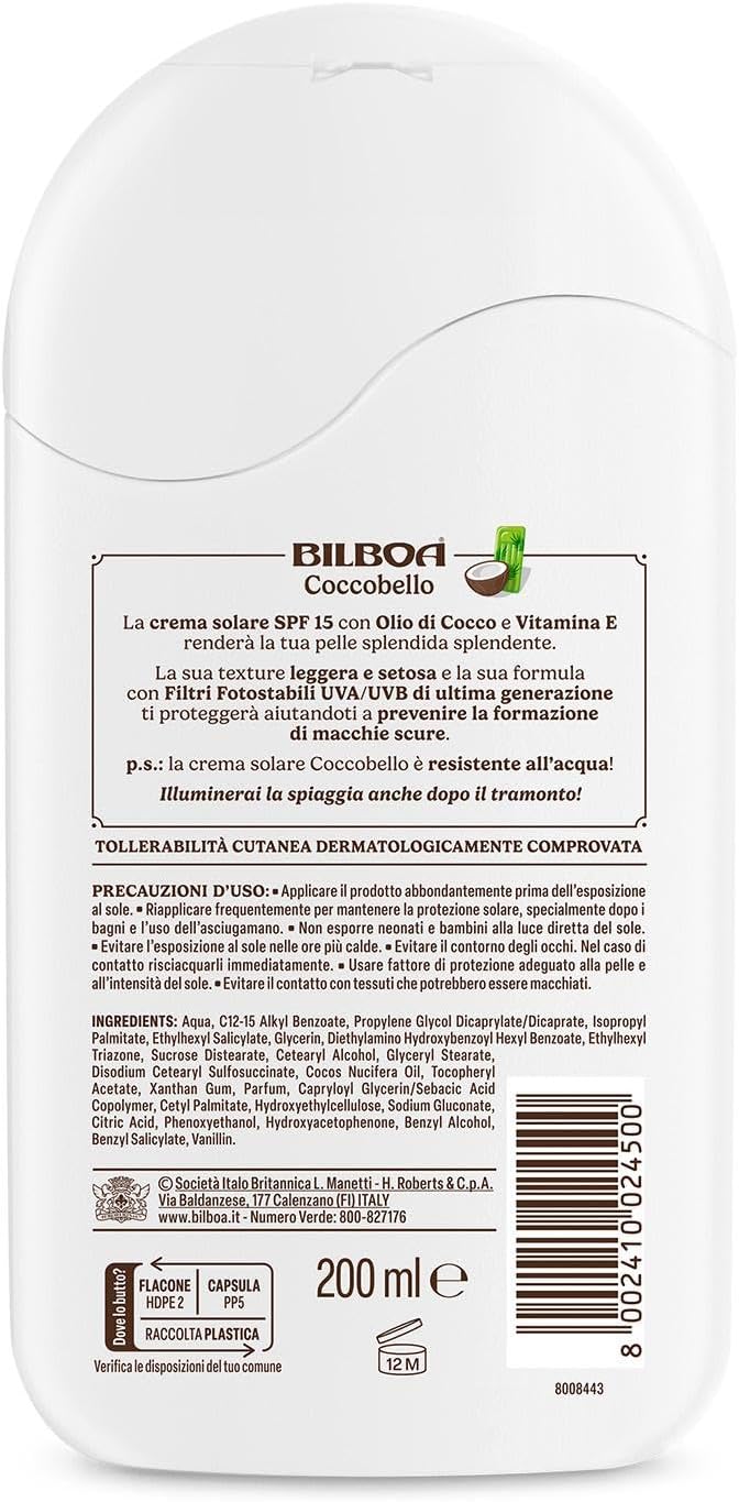 Detalle 2 de Bilboa Coccobello Latte Solare SPF 15 200 ml
