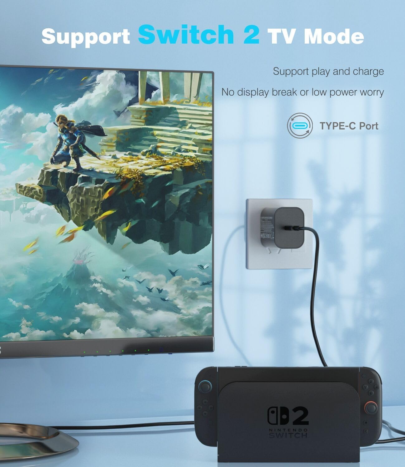 Thumbnail 2 de PURBHE Charger for Nintendo Switch 2 60W ⚡