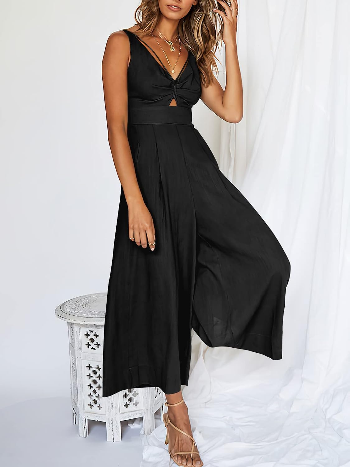 Thumbnail 2 de ANRABESS Linen Wide Leg Jumpsuit