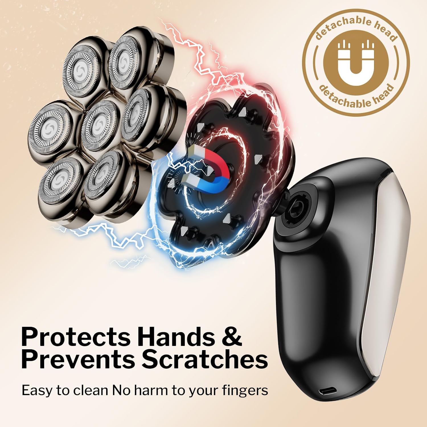 Detalle de 60% Off Head Shavers for Bald Men: 5-in-1 Electric Razor with 7D Floating Blades, IPX7 Waterproof