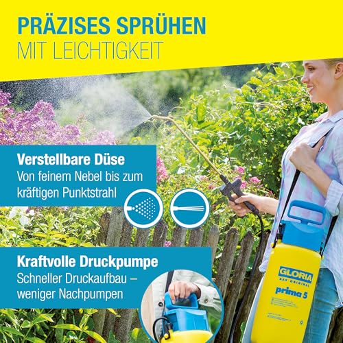 Detalle 2 de GLORIA prima 5 Drucksprühgerät – 5 L, vielseitig einsetzbar im Garten