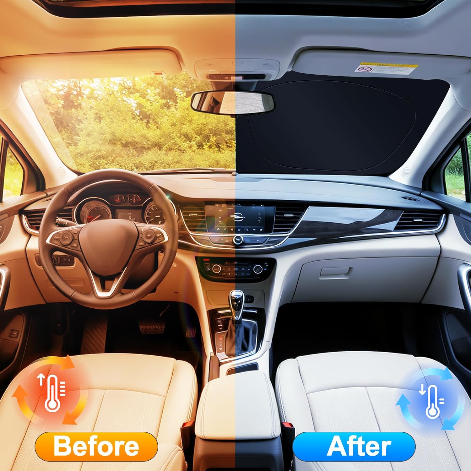 Thumbnail 2 de ZATOOTO Frontscheiben-Sonnenschutz für Opel Astra (2015–2021) – faltbar, reflektierend, UV-Schutz, temperaturreduktion
