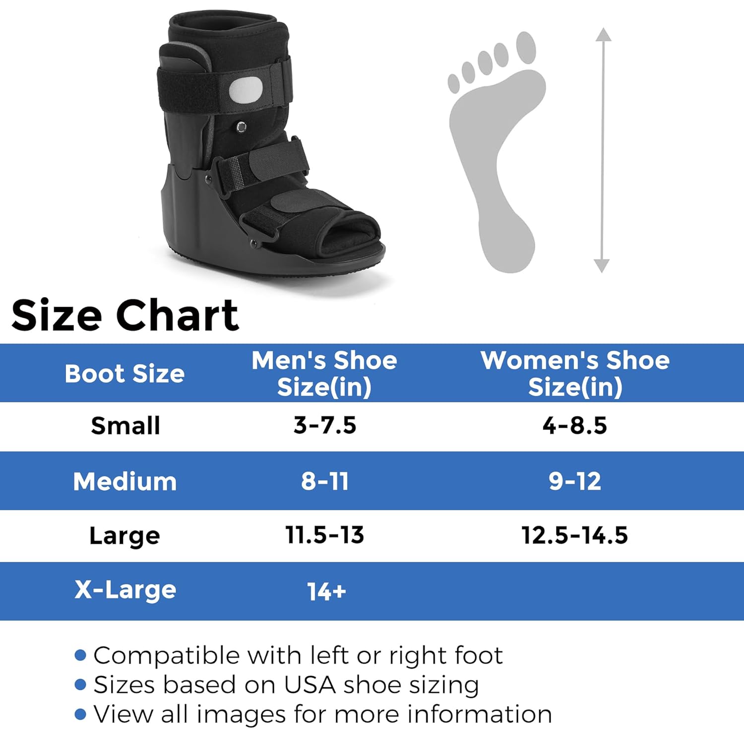 Detalle de LAFUYSO Air Walking Boot – Short Cam Walker Medical Foot Brace for Fractures, Sprains & Joint Injuries