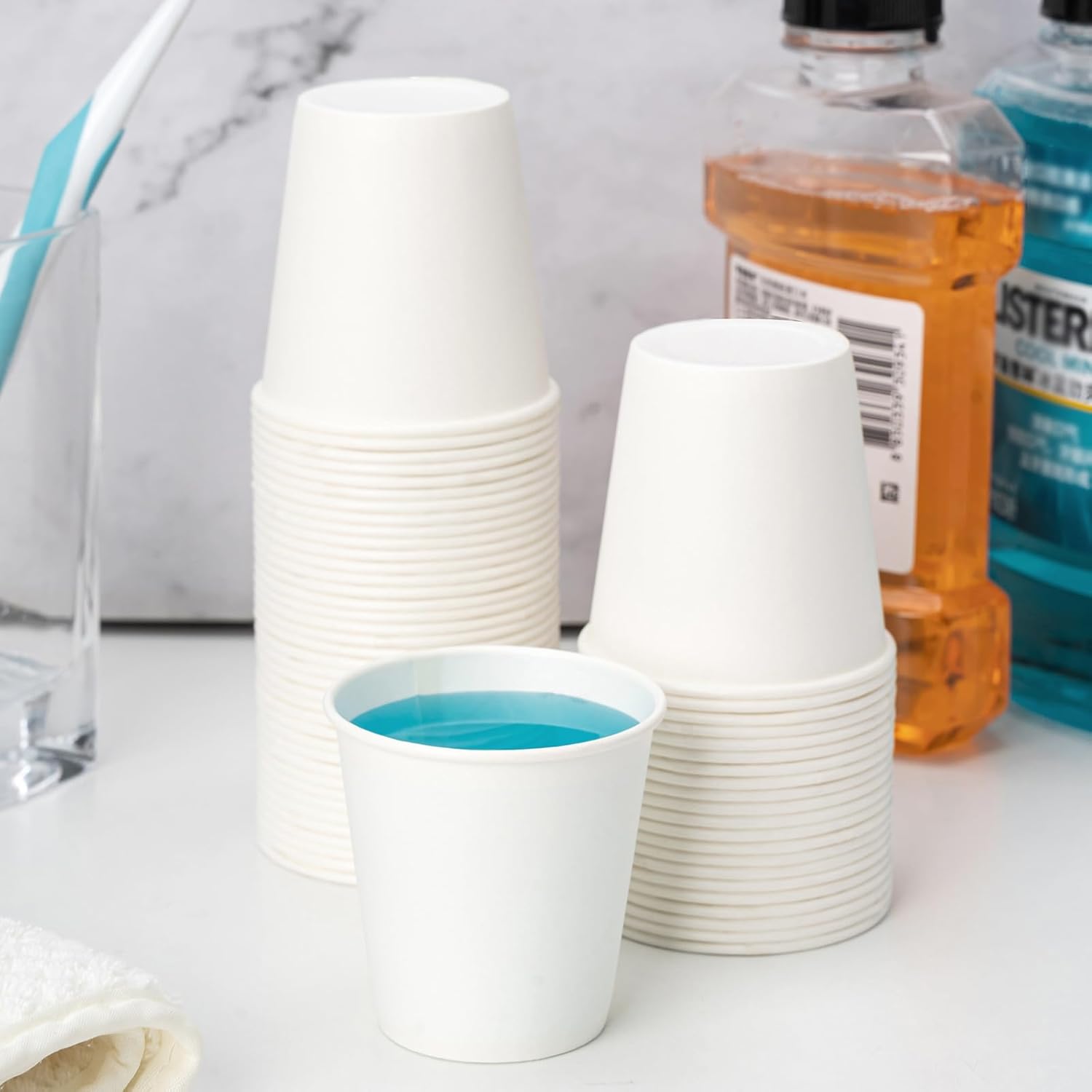 Detalle 2 de RACETOP 3 oz Bathroom Paper Cups (100-Pack) for Mouthwash, Espresso, and Disposable Serving