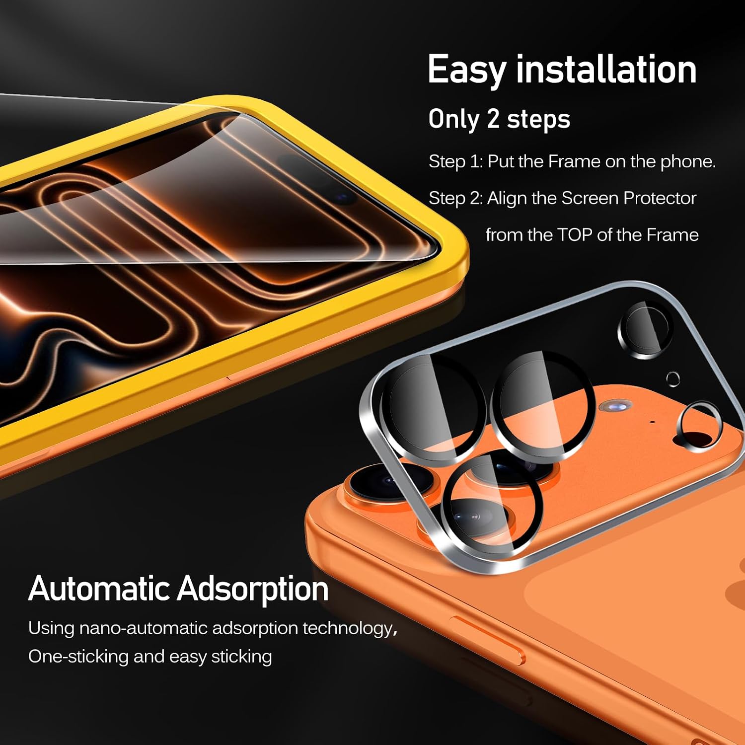 Thumbnail 3 de ivoler Alignment Aid Screen Protector Kit for iPhone 17 Pro (6.3-Inch) – 3 Screen Protectors and 3 Camera Lens Protectors