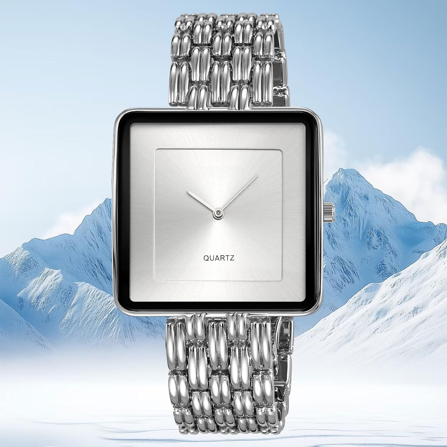 Thumbnail 5 de findtime Quadratische Armbanduhr – Unisex, analoges Quarzwerk, 3 ATM Wasserdicht