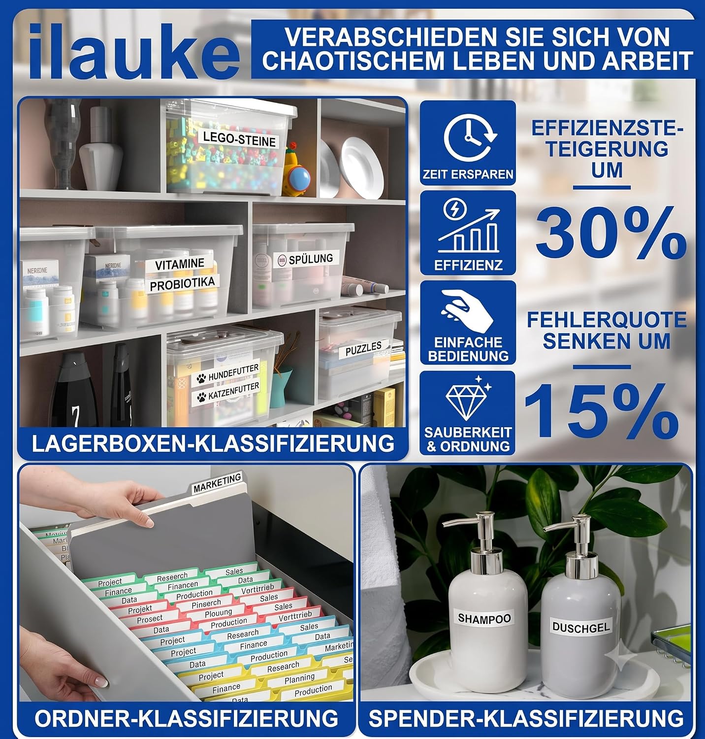 Detalle de 4er-Set kompatibles Brother TZe-231 Etikettenband (12 mm, weiß) – wasser- und ölbeständig für P-touch