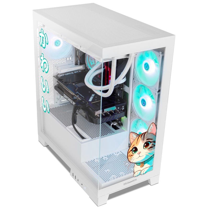 Detalle 2 de Nox Hummer Glock ARGB Semitorre ATX con cristal templado – Blanca | Kawaii Edition