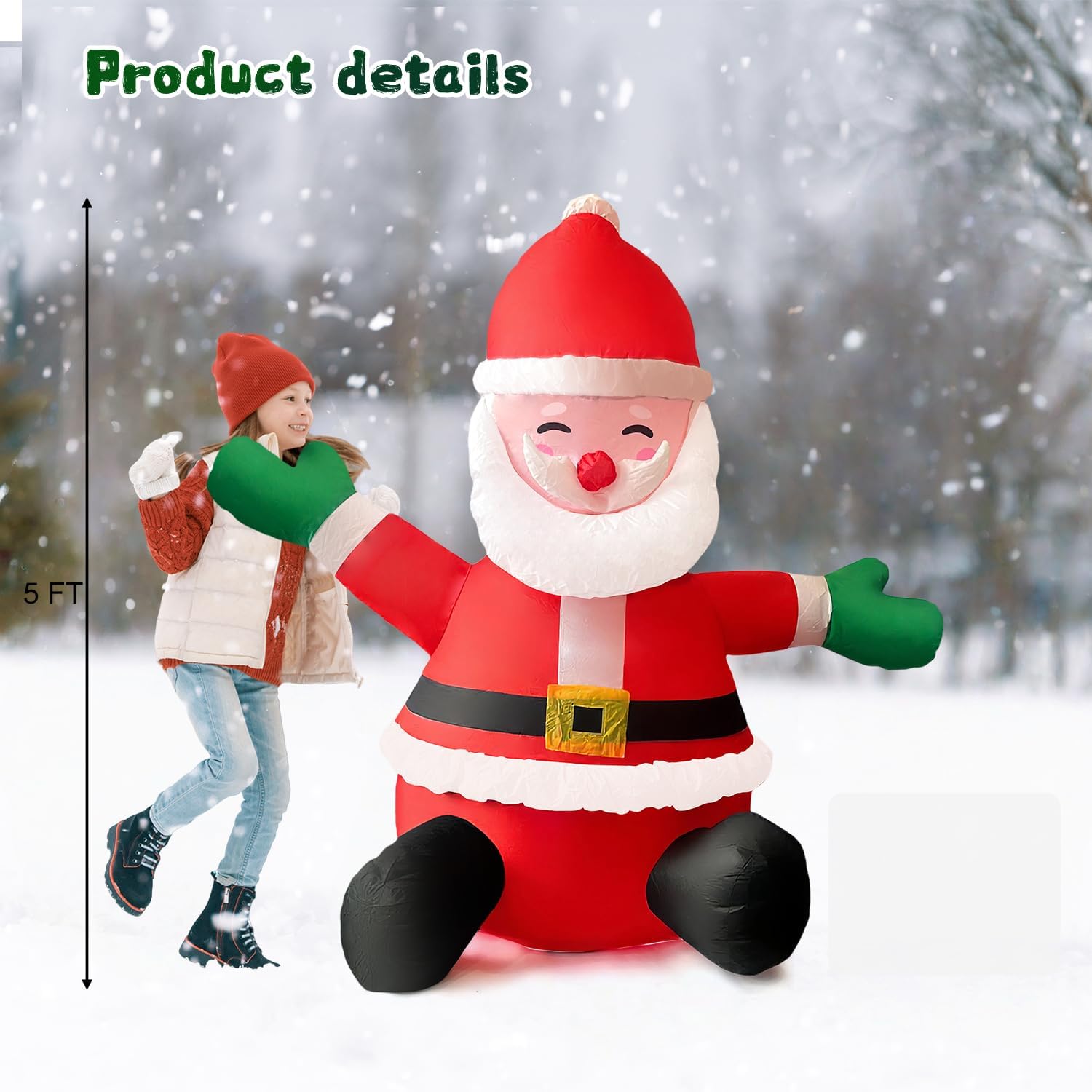 Thumbnail 2 de HONGLAND 5FT Christmas Sitting Santa Inflatable