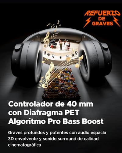 Thumbnail 2 de truefree Auriculares Bluetooth 6.0 con ANC, 125 h de autonomía y diseño supraural