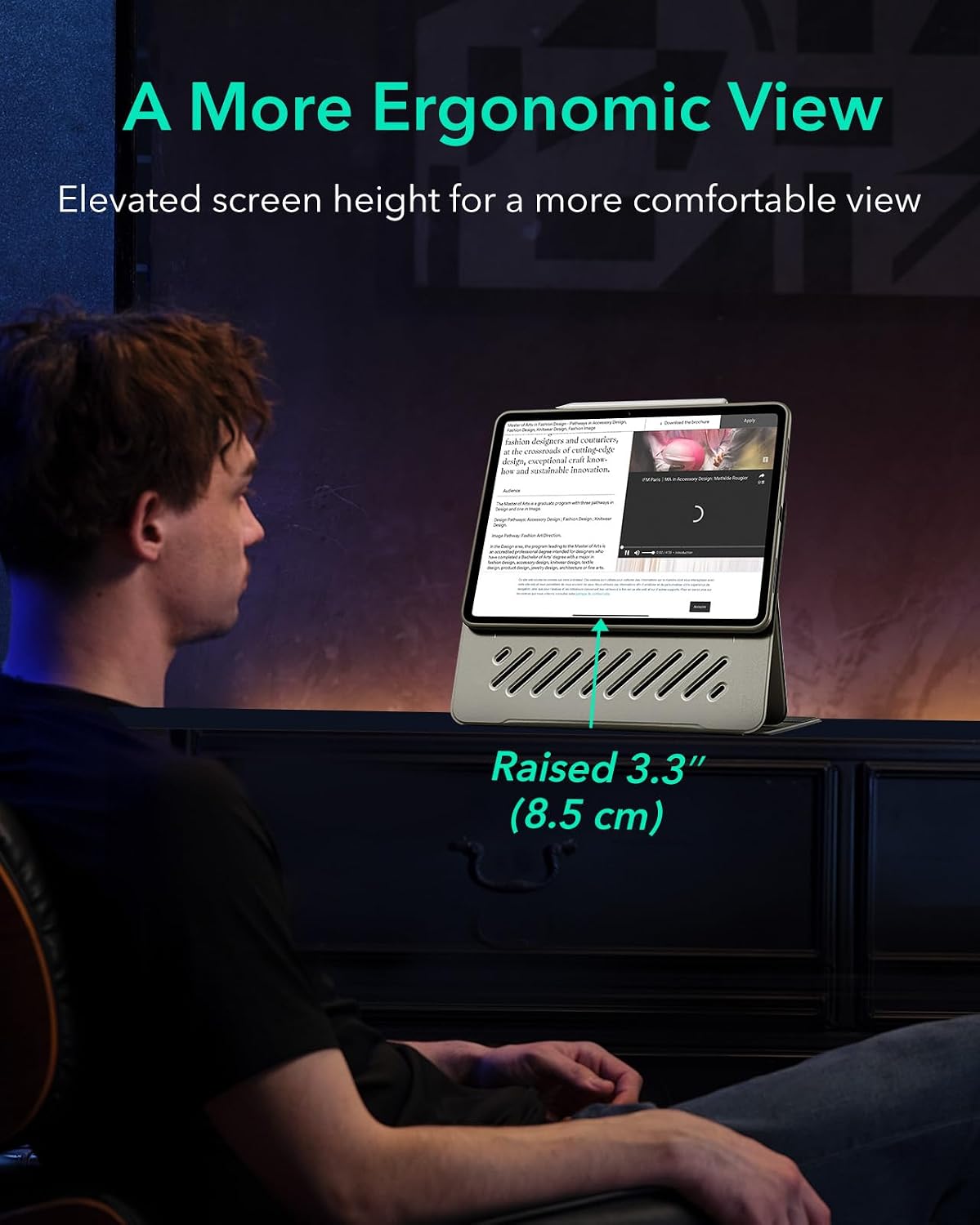 Detalle de ESR Shift Series case for iPad Pro 12.9 (2022/2021) with removable magnetic cover and multi-angle stand