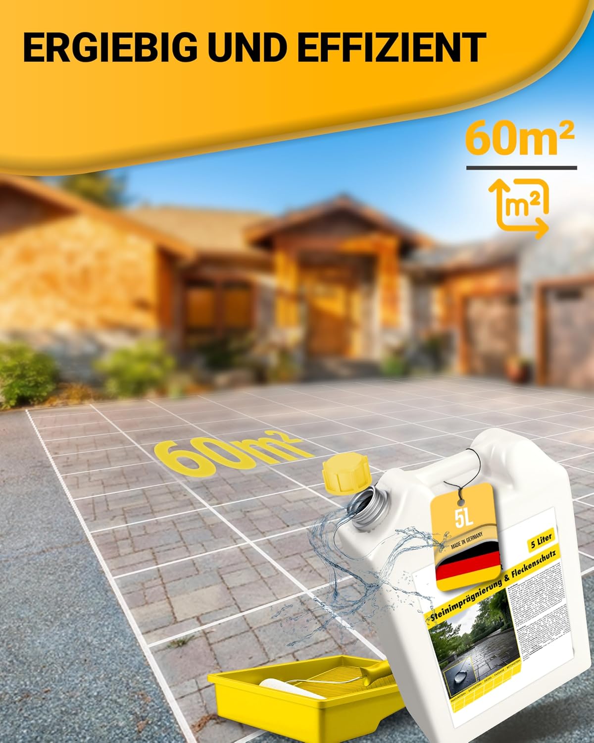 Detalle de Krafthuber® Steinimprägnierung Außen für Beton, Pflaster & Naturstein (5 L)