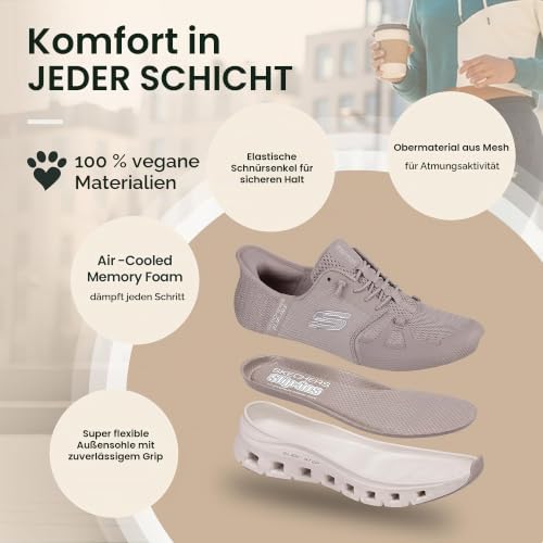 Detalle de Skechers Damen-Slip-in-Turnschuhe, 37 EU