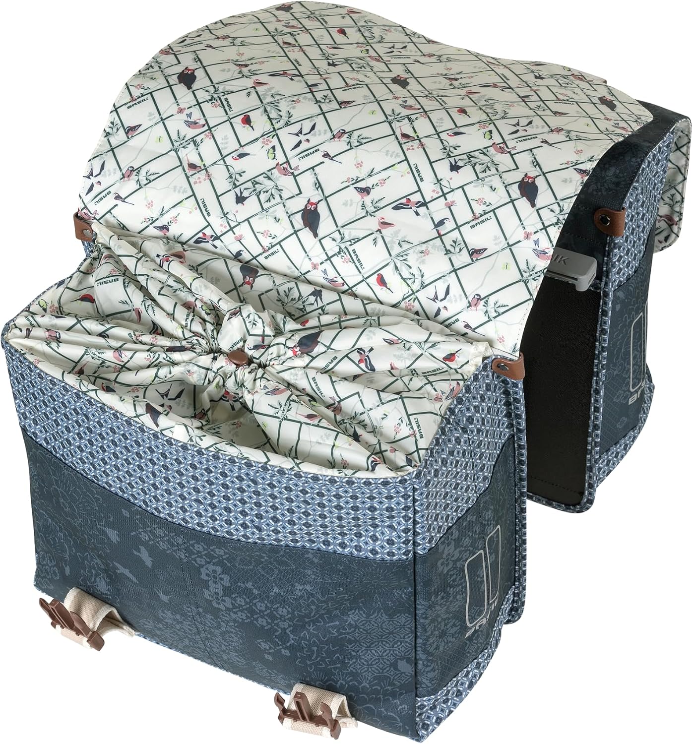 Detalle de Basil Boheme podwójna sakwa rowerowa MIK, 35 l, niebieska, wodoodporna