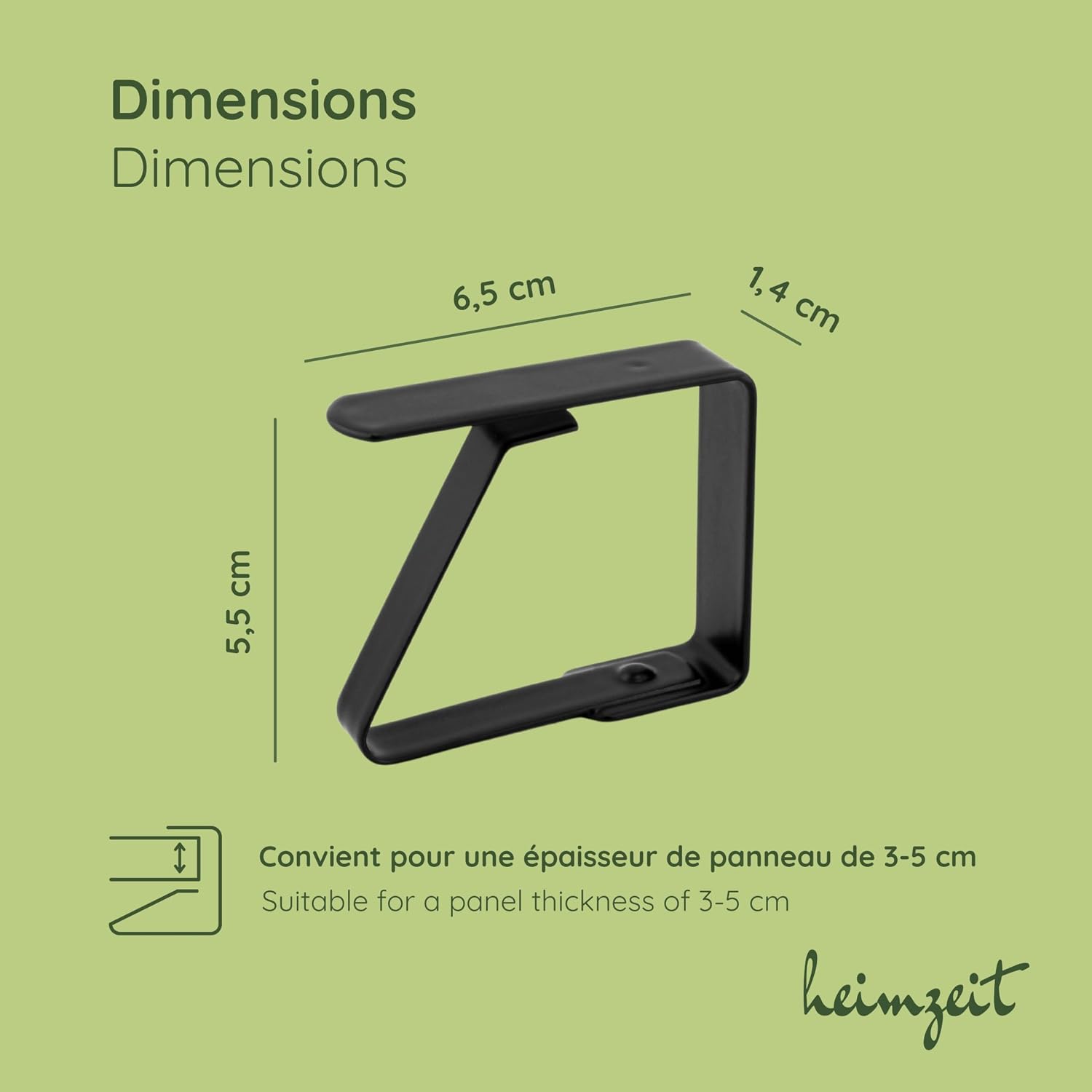 Thumbnail 1 de heimzeit table_clamp_65_black_6P tafelkleedklemmen, zwart roestvrij staal, set van 6