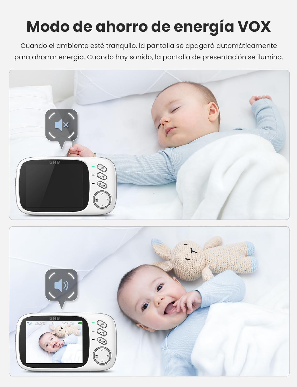 Thumbnail 2 de GHB Camara Vigilancia Bebe 3.2" 720HD