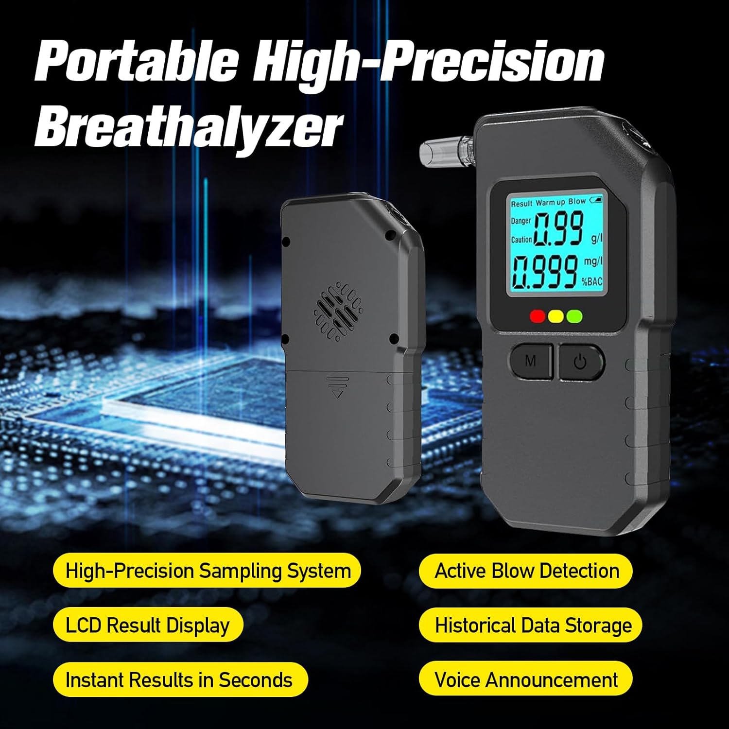 Thumbnail 3 de IGRARK Breathalyzer with LCD display and memory function (30 mouthpieces) for home, personal and professional checks