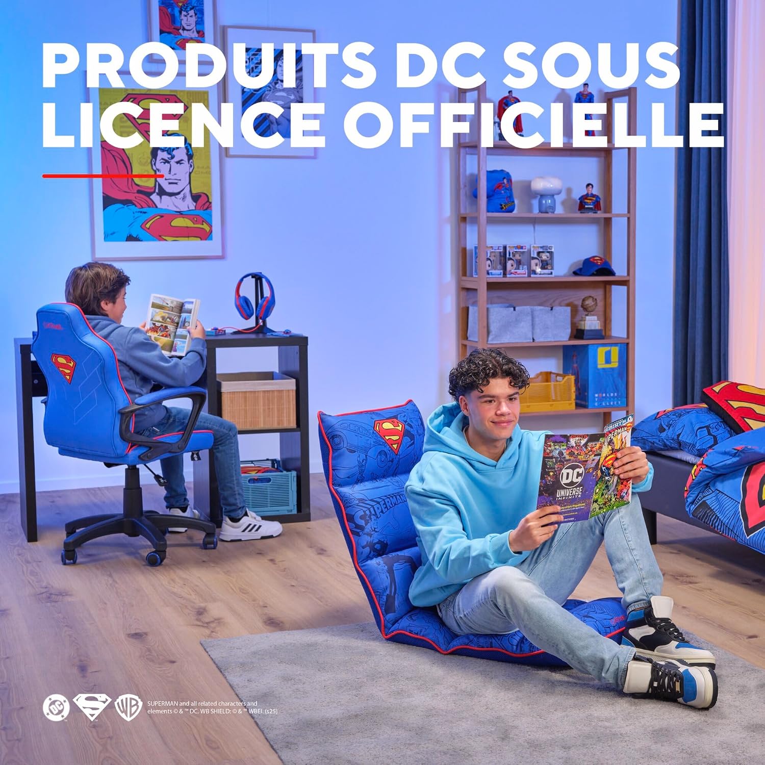 Detalle de GXTrust 416SM Zirox Casque Gaming sous licence Superman – 50 mm, connexion jack 3,5 mm, câble 1,2 m, bleu