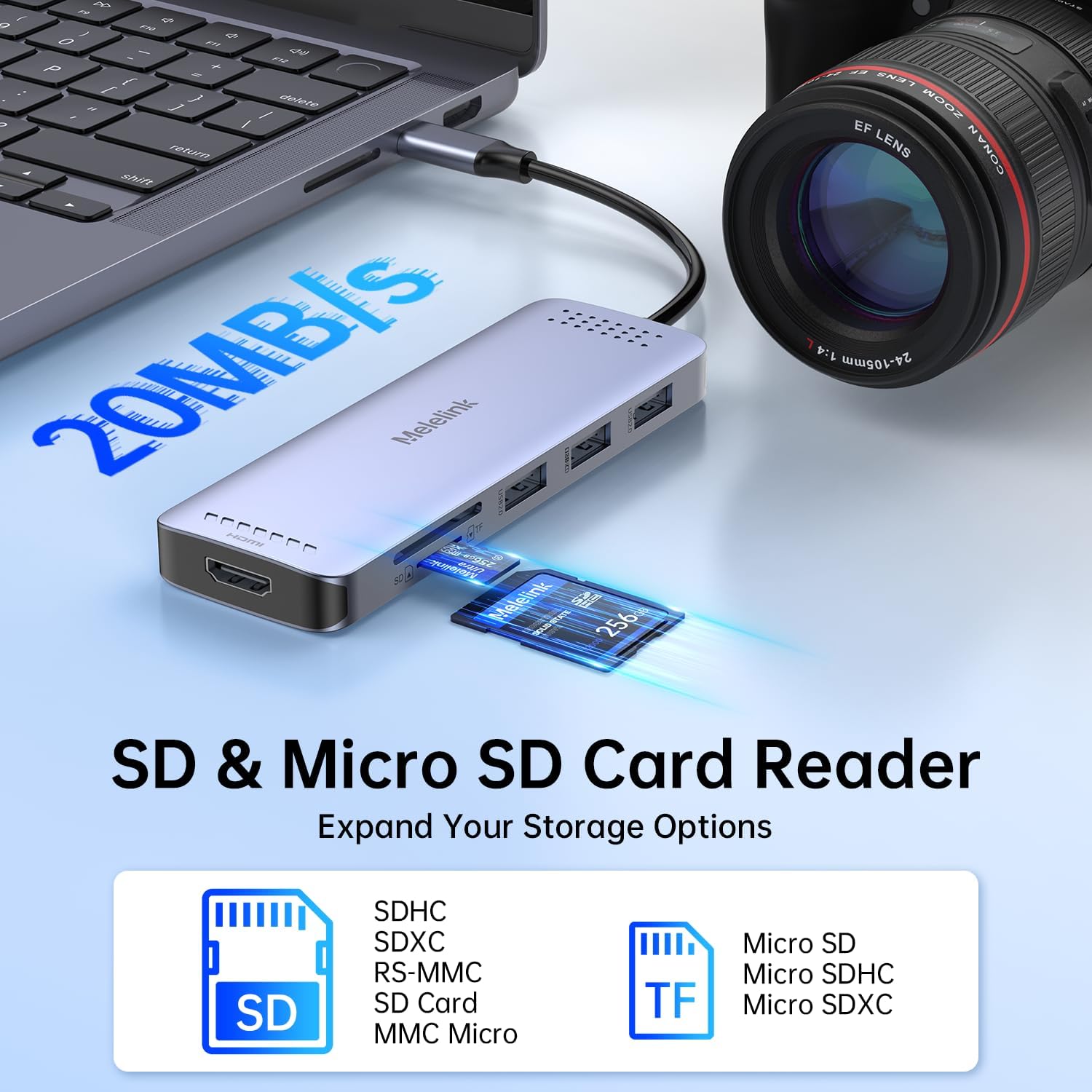 Thumbnail 6 de Melelink 10-in-1 USB-C Hub with 4K@60Hz HDMI, 100W PD, SD/TF and 6 USB ports