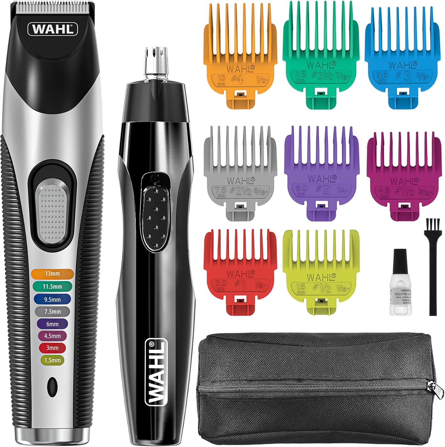 Detalle de Wahl Colour Trim Dual Grooming Kit – Rechargeable Beard Trimmer with 8 Colour-Coded Combs