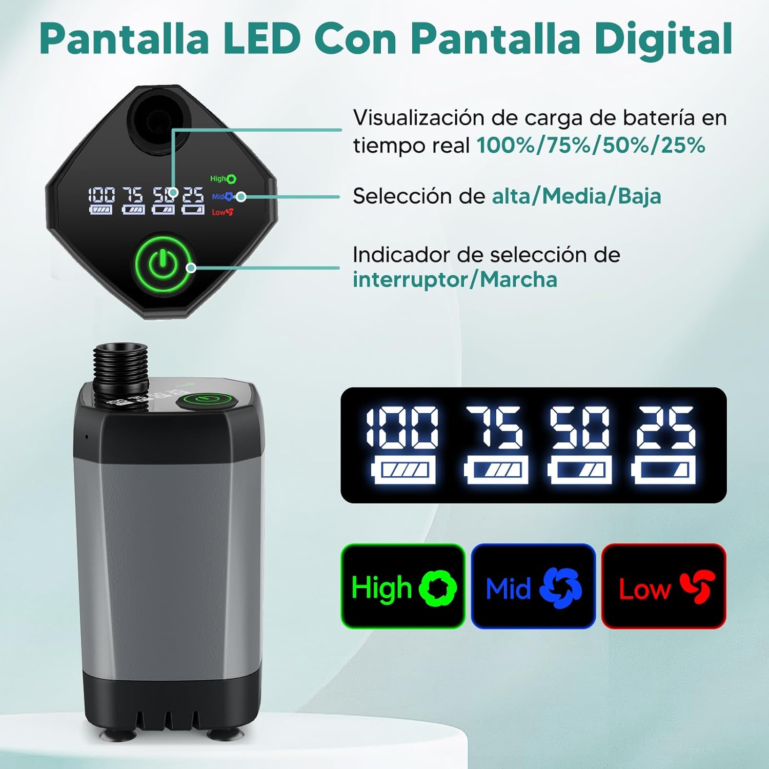 Detalle de ShinePick Douche Camping – Douche Portable 3000 mAh avec Écran LED et IPX7