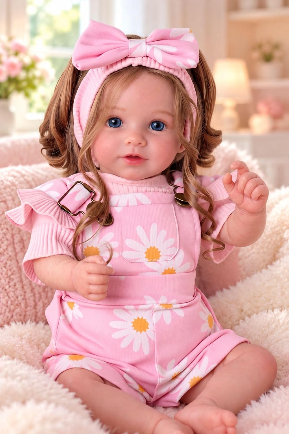 Detalle de BABESIDE Reborn Baby Dolls, 20-Inch Soft Cloth Body with Rooted Hair and Open Eyes