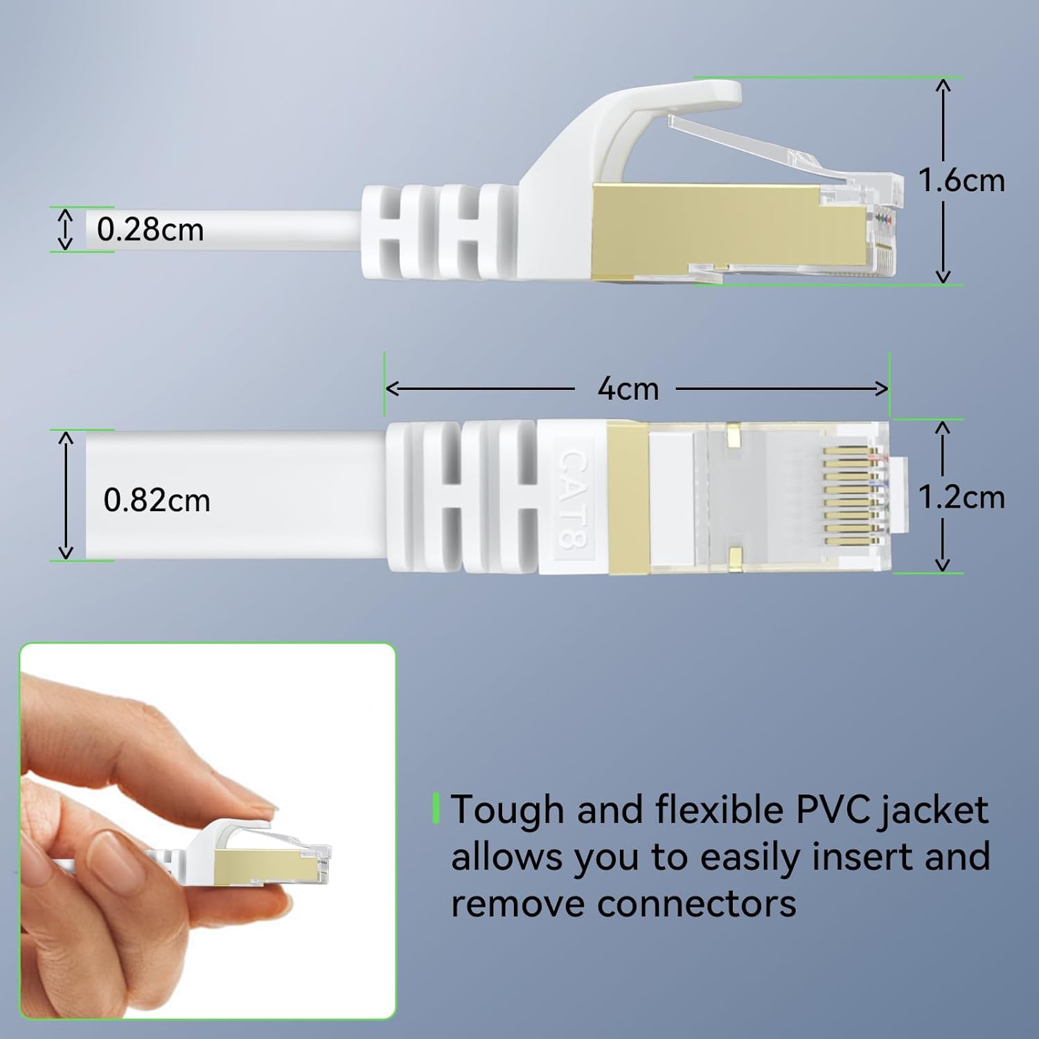 Thumbnail 4 de BUSOHE Cat 8 Ethernet Cable 15m — 40Gbps 📶