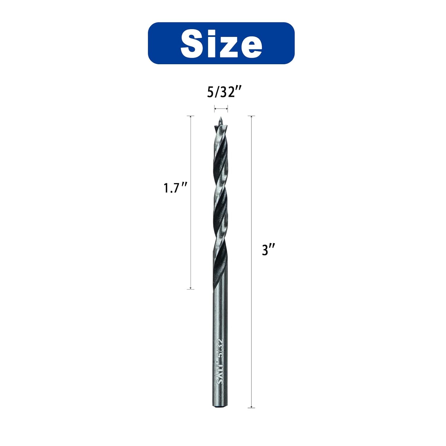 Detalle de SALI Holzbohrer-Set 4 mm, 20-tachiges Brad-Point-Set aus Karbonstahl